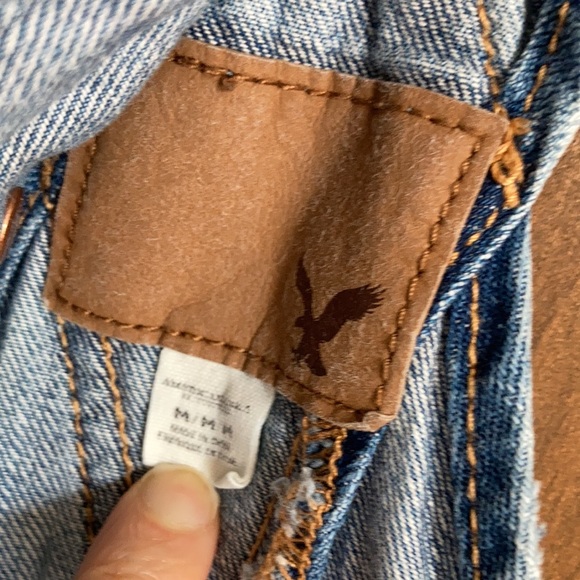 American Eagle distressed jean overall denim cotton size M - Picture 13 of 17